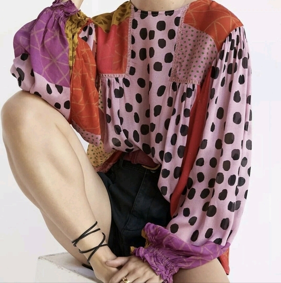 Bl^nk London x Anthropologie Miranda Eclectic Long Sleeve Top, XS - Picture 3 of 16